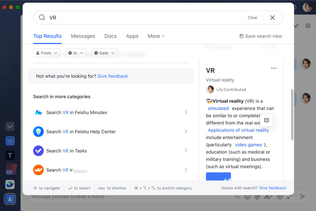 cách xem trong universal search